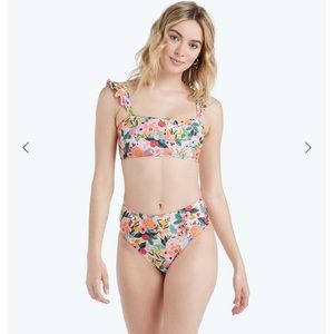 Summer Salt x Rifle Paper Co limited edition Ruffle Oasis Bikini top and bottom